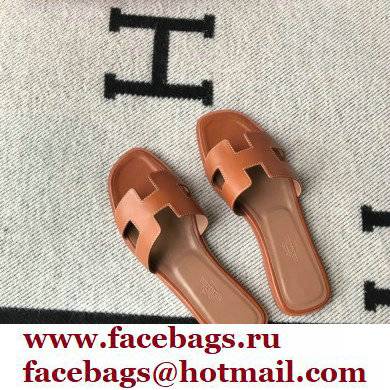 Hermes Oran Flat Sandals in Swift Box Calfskin 77