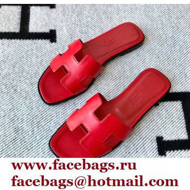 Hermes Oran Flat Sandals in Swift Box Calfskin 82