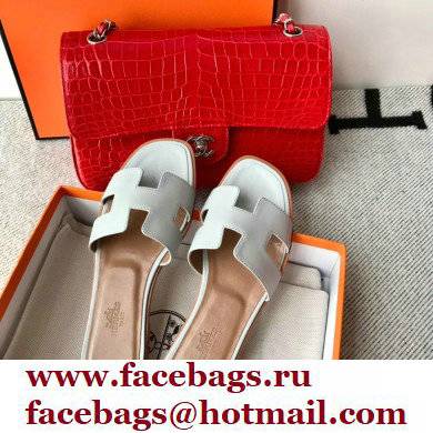 Hermes Oran Flat Sandals in Swift Box Calfskin 84