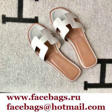 Hermes Oran Flat Sandals in Swift Box Calfskin 84