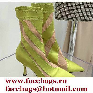 Jimmy Choo Heel 9cm JIMMY CHOO/MUGLER Sheer Spiral Stretch Fabric Sock Ankle Boots 04 2022 - Click Image to Close