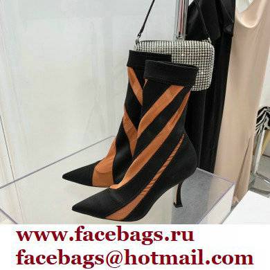 Jimmy Choo Heel 9cm JIMMY CHOO/MUGLER Sheer Spiral Stretch Fabric Sock Ankle Boots 05 2022