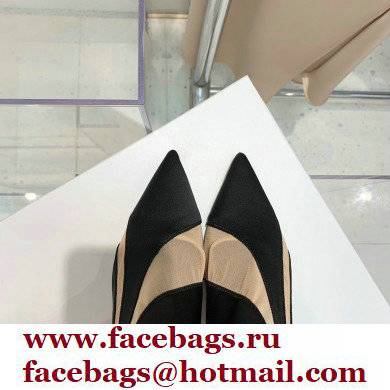 Jimmy Choo Heel 9cm JIMMY CHOO/MUGLER Sheer Spiral Stretch Fabric Sock Ankle Boots 06 2022 - Click Image to Close