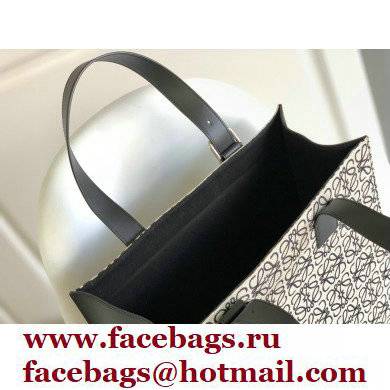 Loewe Buckle Tote Bag in Anagram jacquard and calfskin White 2022