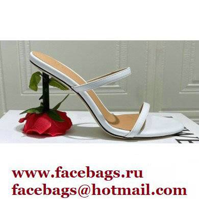 Loewe Heel 6cm Rose Sandals White 2022 - Click Image to Close