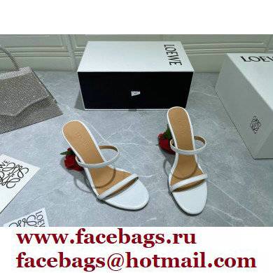 Loewe Heel 6cm Rose Sandals White 2022
