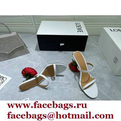 Loewe Heel 6cm Rose Sandals White 2022 - Click Image to Close