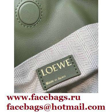Loewe Medium Flamenco Clutch Bag in Anagram jacquard and calfskin Green 2022 - Click Image to Close