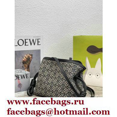 Loewe Mini Flamenco Clutch Bag in Anagram jacquard and calfskin Black 2022 - Click Image to Close