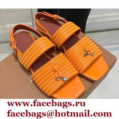 Loro Piana Sprightly Charms Ankle Strap Sandals Orange 2022 - Click Image to Close