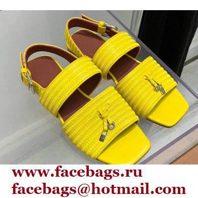 Loro Piana Sprightly Charms Ankle Strap Sandals Yellow 2022