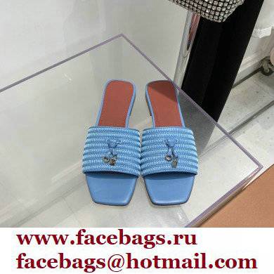 Loro Piana Sprightly Charms Flat Sandals Blue 2022