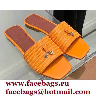 Loro Piana Sprightly Charms Flat Sandals Orange 2022