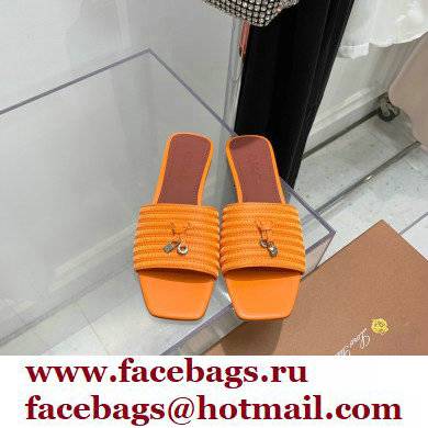 Loro Piana Sprightly Charms Flat Sandals Orange 2022