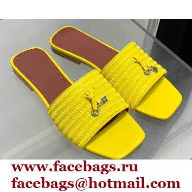 Loro Piana Sprightly Charms Flat Sandals Yellow 2022 - Click Image to Close