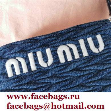 Miu Miu Matelasse denim handbag 5BA220 Blue