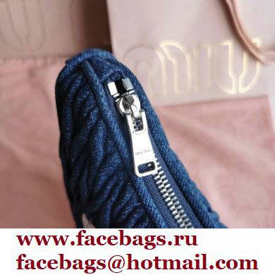Miu Miu Matelasse denim shoulder bag 5BH211 Blue - Click Image to Close