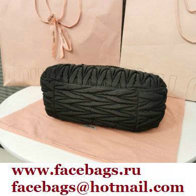 Miu Miu Wander matelasse regenerated nylon hobo bag 5BC108 Black - Click Image to Close