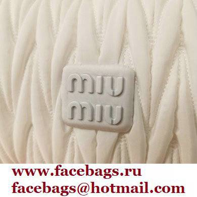 Miu Miu Wander matelasse regenerated nylon hobo bag 5BC108 White - Click Image to Close