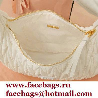 Miu Miu Wander matelasse regenerated nylon hobo bag 5BC108 White - Click Image to Close