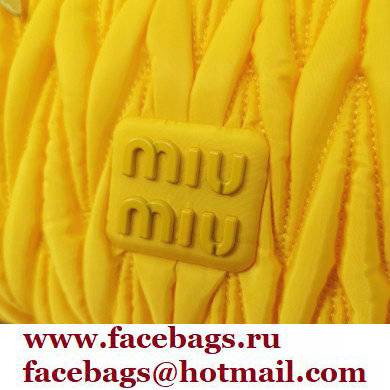 Miu Miu Wander matelasse regenerated nylon hobo bag 5BC108 Yellow