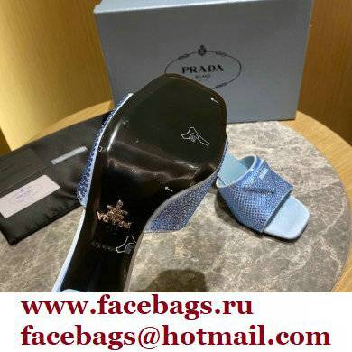 Prada Heel 6cm Satin Slides Sandals with Crystals 03 2022 - Click Image to Close