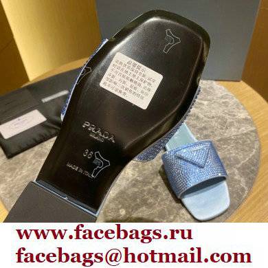 Prada Satin Flat Slides Sandals with Crystals 02 2022