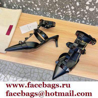 Valentino Heel 4.5cm Roman Stud Pumps With Tonal Studs Black 2022