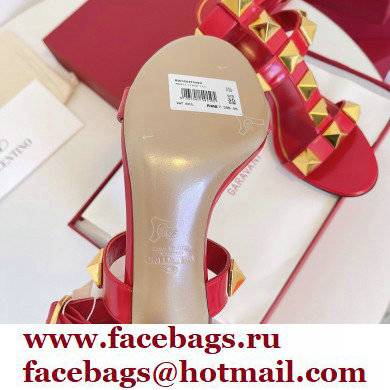 Valentino Heel 8cm Roman Stud Sandals Red 2022 - Click Image to Close