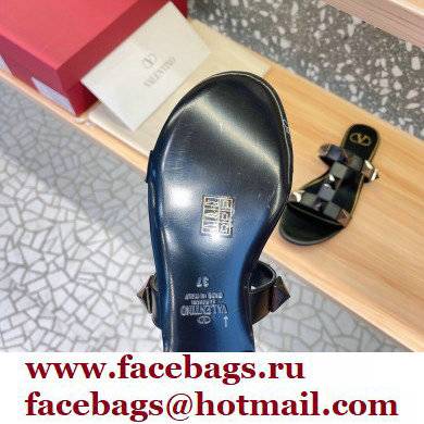 Valentino Roman Stud Flat Slide Sandals With Tonal Studs Black 2022