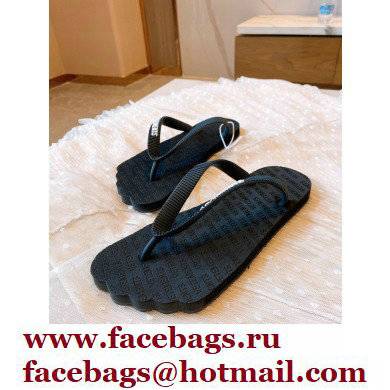 Vetements Toes Flip Flops Rubber Thong Slide Sandals Black 2022