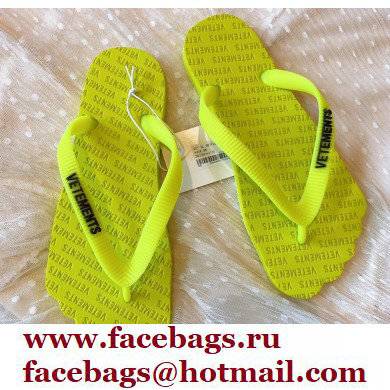 Vetements Toes Flip Flops Rubber Thong Slide Sandals Yellow 2022