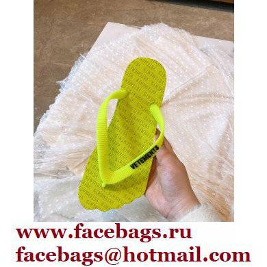 Vetements Toes Flip Flops Rubber Thong Slide Sandals Yellow 2022 - Click Image to Close