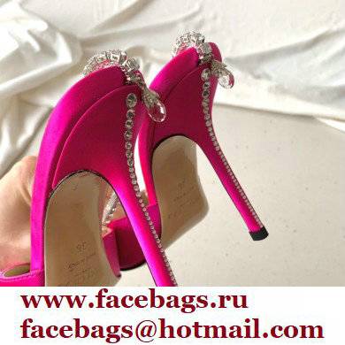 jimmy choo 10cm heel saeda fuchsia satin pumps with crystal embellishment