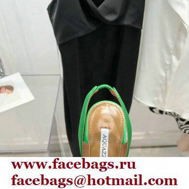 Aquazzura Heel 10.5cm Babe Sandals Satin Green 2022 - Click Image to Close