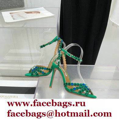 Aquazzura Heel 10.5cm Tequila Plexi Sandals Green 2022 - Click Image to Close