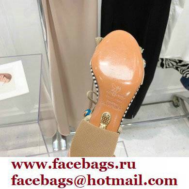Aquazzura Heel 5.5cm Pom Pom Embellished Fringe Tassel Suede Sandals 02 2022