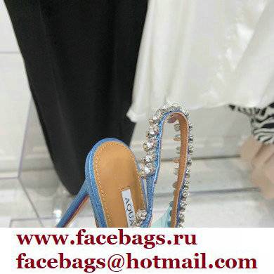 Aquazzura Heel 9.5cm Temptation Crystal PVC Sandals 02 2022 - Click Image to Close