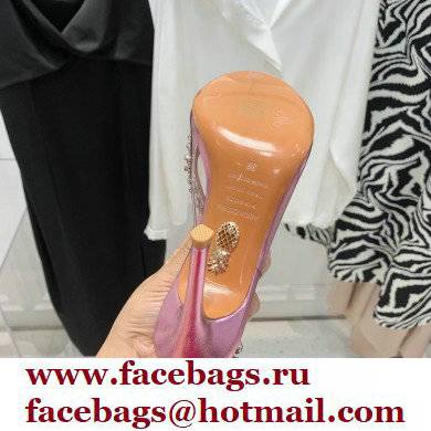 Aquazzura Heel 9.5cm Temptation Crystal PVC Sandals 03 2022 - Click Image to Close