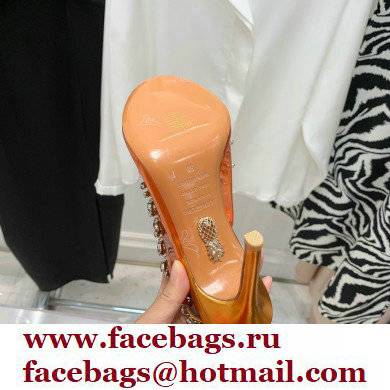 Aquazzura Heel 9.5cm Temptation Crystal PVC Sandals 06 2022 - Click Image to Close