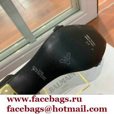 Balmain Heel 10.5cm Chain Sandals Black/Gold 2022