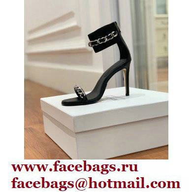 Balmain Heel 10.5cm Duo Chain Sandals Black 2022 - Click Image to Close