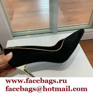Balmain Heel 10.5cm Ruby pumps Suede Black/Gold 2022