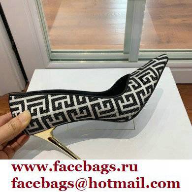 Balmain Heel 10.5cm Ruby pumps with Balmain Monogram Black/White 2022