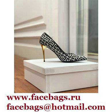 Balmain Heel 10.5cm Ruby pumps with Balmain Monogram Black/White 2022