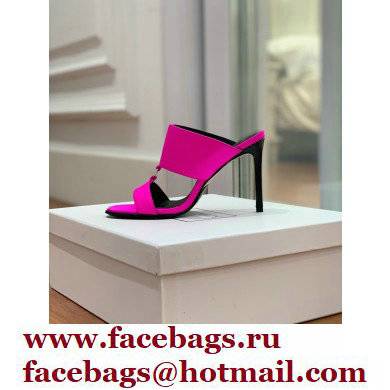 Balmain Heel 10.5cm Satin Paola Mules Fuchsia 2022 - Click Image to Close