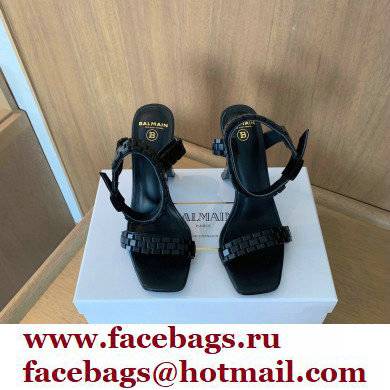 Balmain Heel 10.5cm Ultima Sandals All Black 2022
