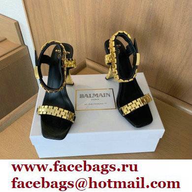 Balmain Heel 10.5cm Ultima Sandals Black/Gold 2022