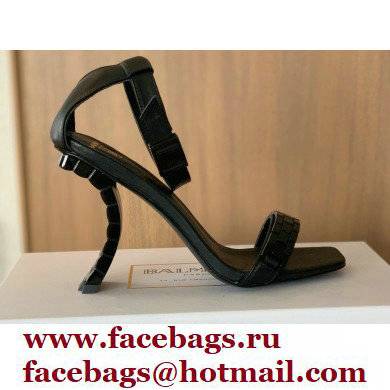Balmain Heel 10.5cm Ultima Sandals with Finish All Black 2022