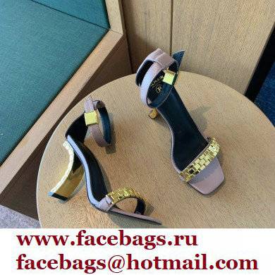 Balmain Heel 10.5cm Ultima Sandals with Finish Patent Nude 2022